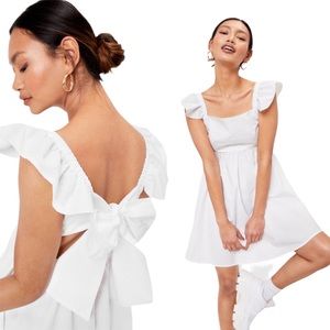 👑HP 7/16👑 nasty gal white petite ruffle sleeve mini dress